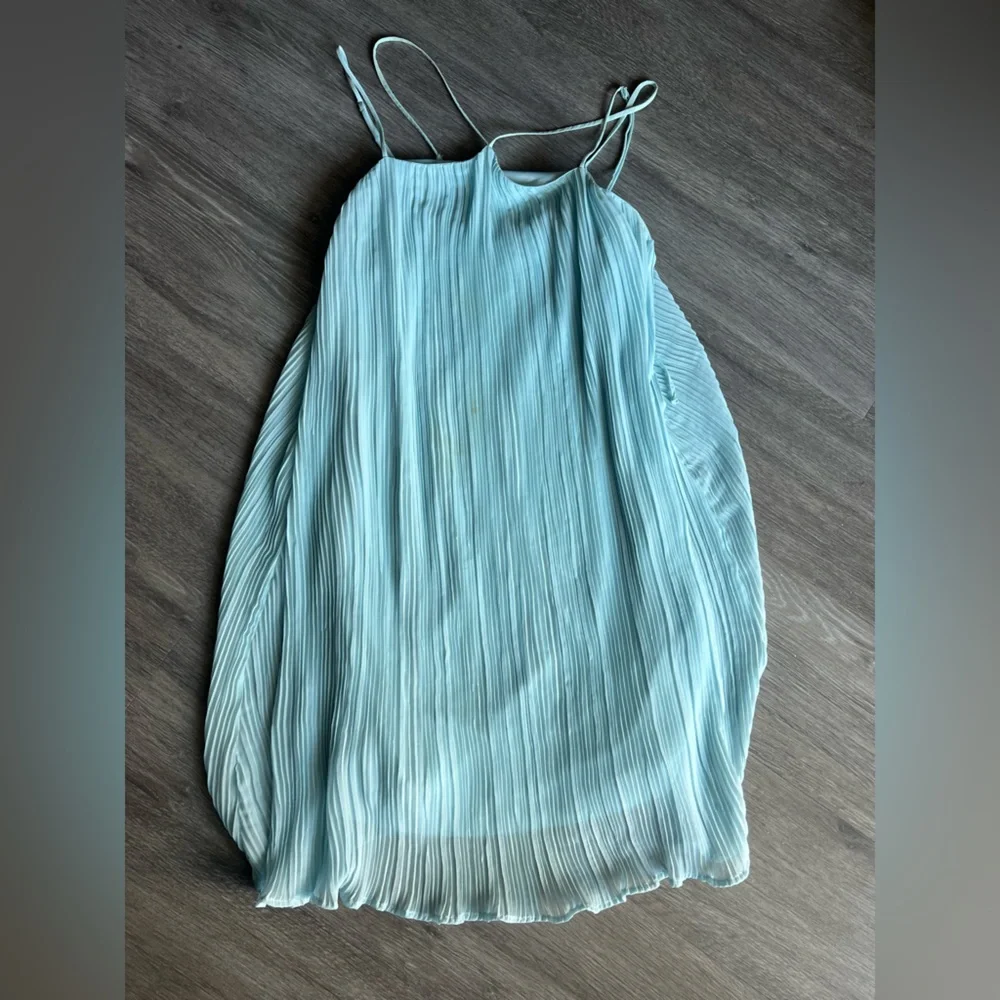 Lush Light Blue Pleated Dress - Picture 1 of 5